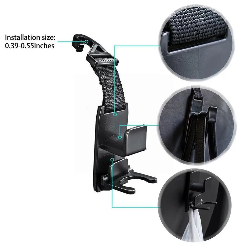 

2020 Car Headrest Hanger Universal Grocery Bag Hanger Holder V5I9