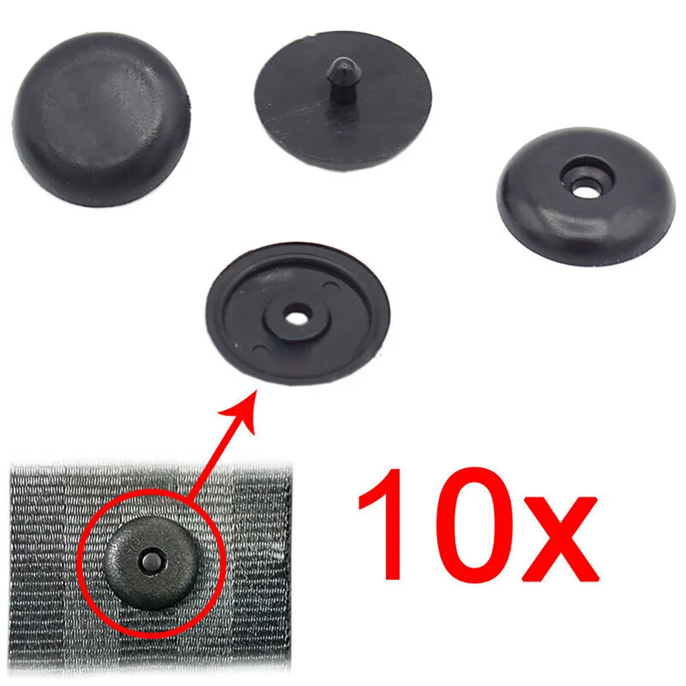 

10pcs Black Car Seat Belt Button Clip Safety Seat Belt Stopper Buckle Retainer Fixing Clips Plastic Fastener Auto Accessories