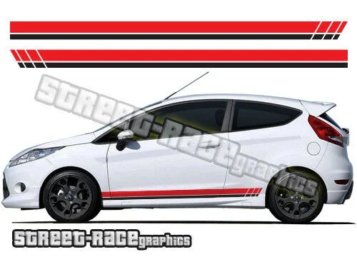 

Для x2 Ford Fiesta боковые гонки полосы 012 наклейки графика винил ST RS Спорт