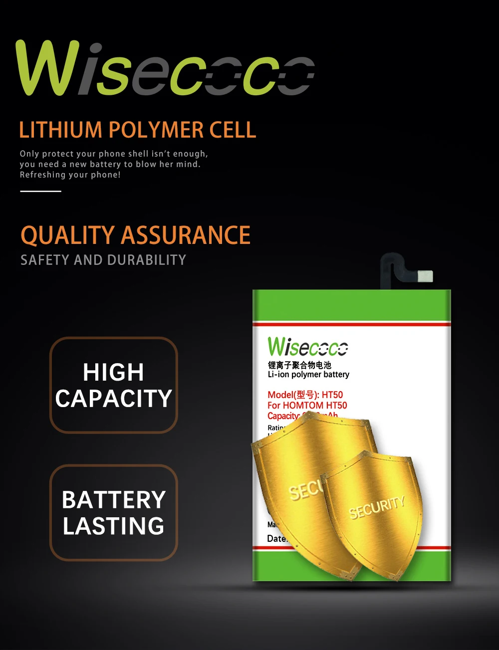 WISECOCO 6700 мАч батарея для HOMTOM HT50 HT 50 мобильный телефон новейшее производство высокое качество батарея+ номер отслеживания