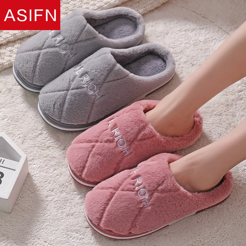 

Тапочки домашние унисекс ASIFN, из флока, Нескользящие, мягкие, зимние, теплые