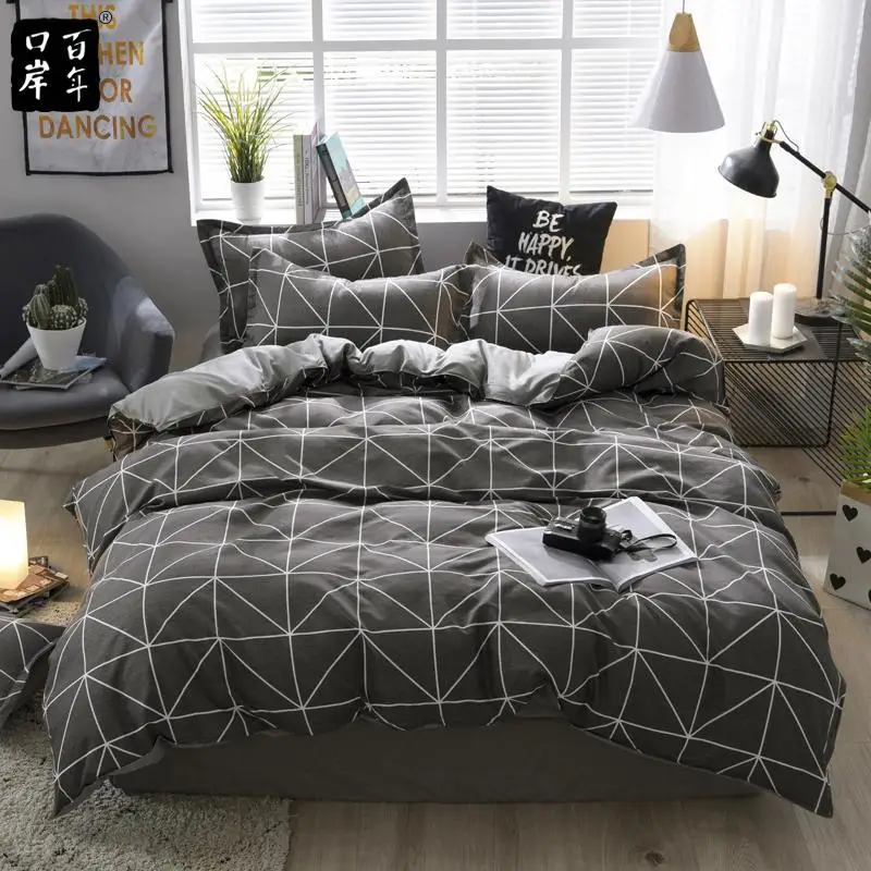 

40 Bedding Set Leaves Flower Stripe Bed Set 21Style Aloe Cotton Bed Sheet Semi-Reactive Printing Home Bed Textile Products