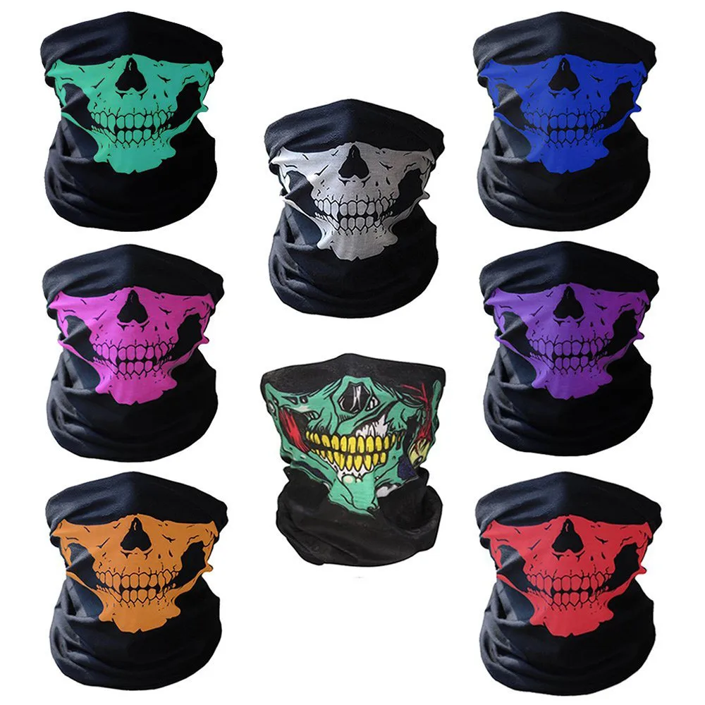 

Cool Half Mask Bicycle Ski Skull Half Face Mask Ghost Scarf Multi Use Neck Warmer COD Tactical Mask #35
