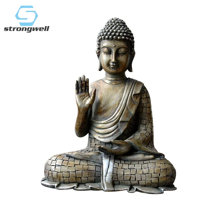 Смола таиландский Будда статуя Винтаж бронза Скульптура индуистской фэншуй