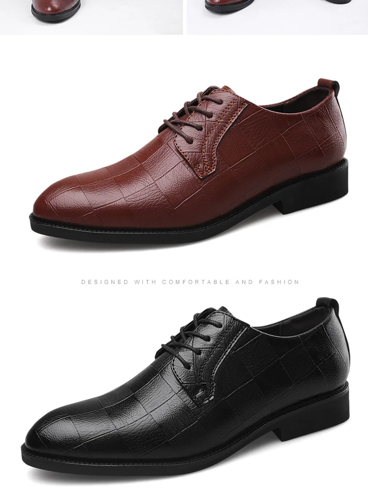 Размеры 38-48; Мужская официальная обувь в деловом стиле; удобная официальная обувь для мужчин;#8817