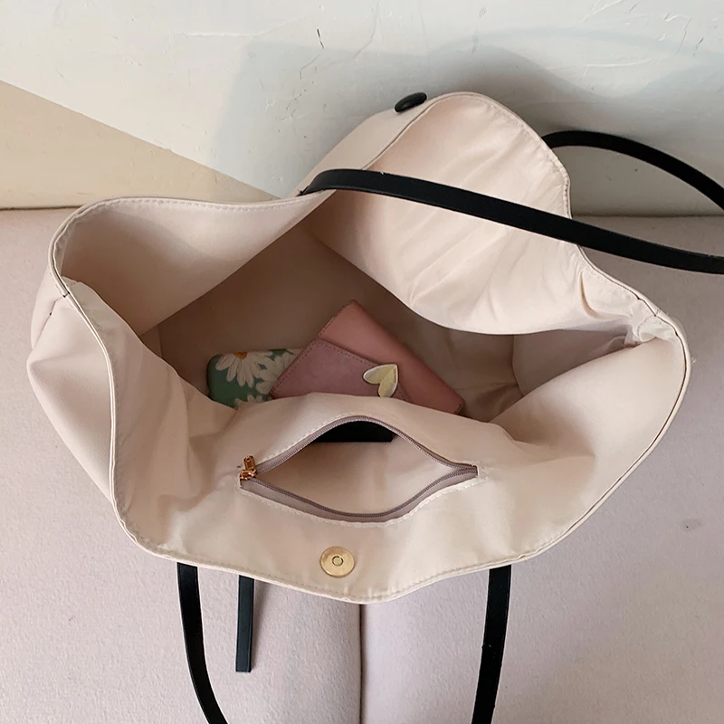 

DikizFly Big Shoulder Bags Women Handbag 2020 Letter Shopping Bag Travel Purses Large Totes Shoulder Handbags With Mini Pocket