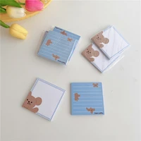 50 sheets blue cartoon bear memo pad planner stickers student learning paper message note creative to do list kawaii stationery