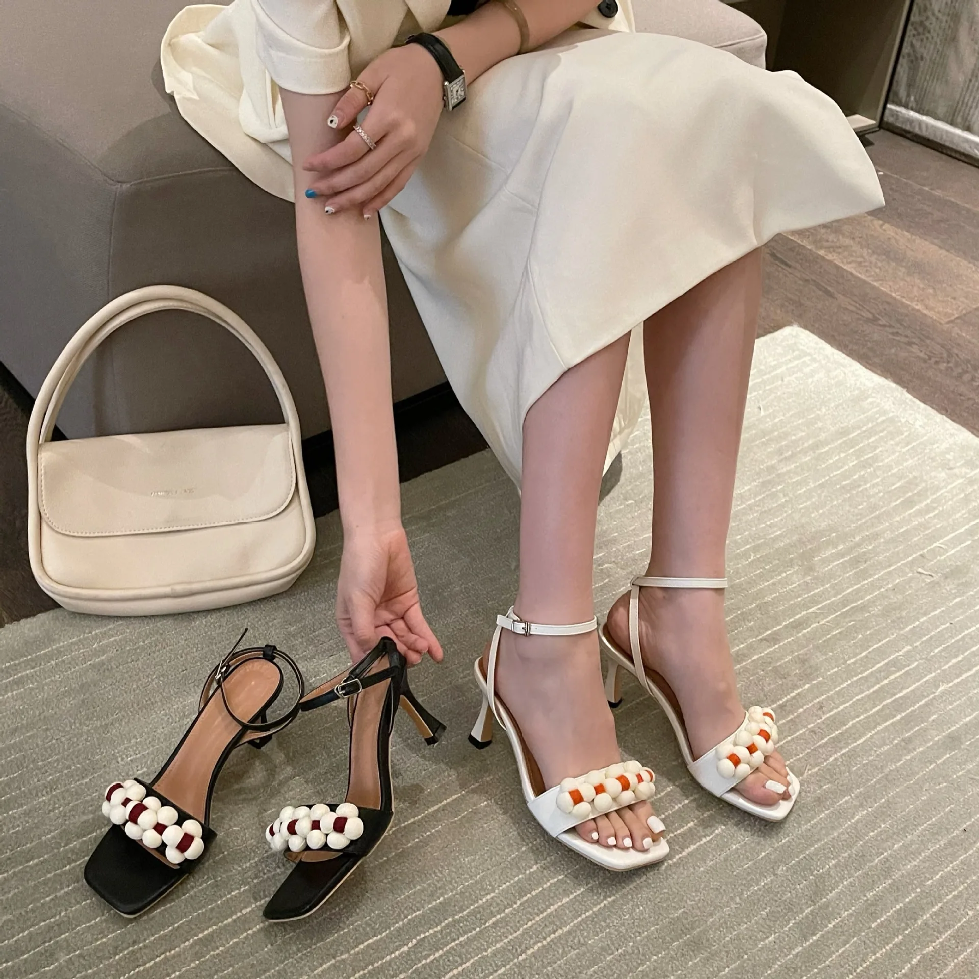 

Туфли на высоком каблуке в сказочном стиле, летние туфли на шпильке и платформе с пряжкой, элегантные вечерние туфли, искусственная кожа