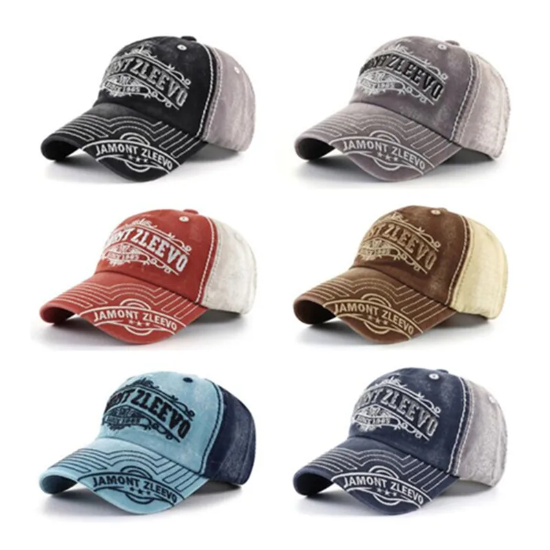 

XdanqinX Men's Cap Letter Embroidery Baseball Caps Washed Cotton Distressed Casual Women's Hat Adjustable Size Couple Tongue Cap