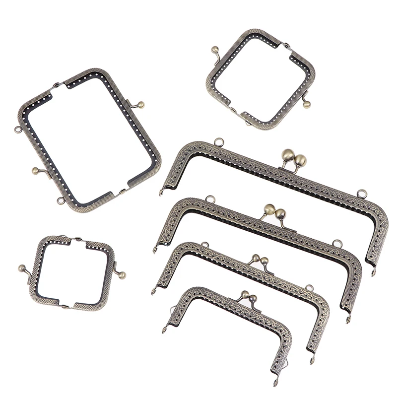 7Sizes Square Metal Frame Kiss Clasp Lock For Handle Bag Purse Accessories DIY | Багаж и сумки