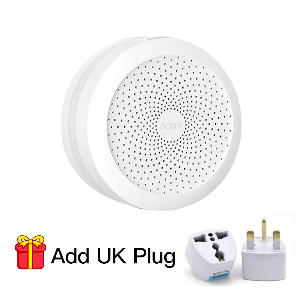 Aqara шлюз xiaomi шлюз сетевой центр концентратор умный дом mi home приложение wifi Zigbee для Apple Homekit xiaomi Smart life - Цвет: Gift UK Plug