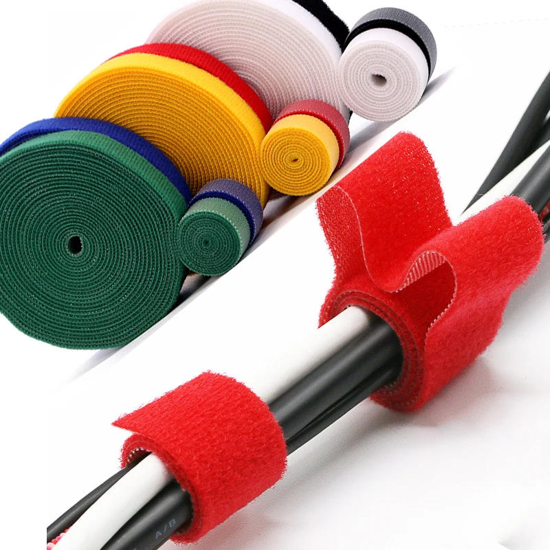 

Customizable 10Meter Cable Ties Manager Winder Cable Clip Ties Velcros Strap Ribbon Wire Strap Seals Office Desktop Management