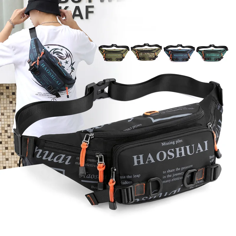 

Fashion Letter Waist Bags For Men Casual Nylon Waist Packs Hot Sale Unisex Belt Bag Fanny Pack Travel Storage Chest Bags Leg Bag