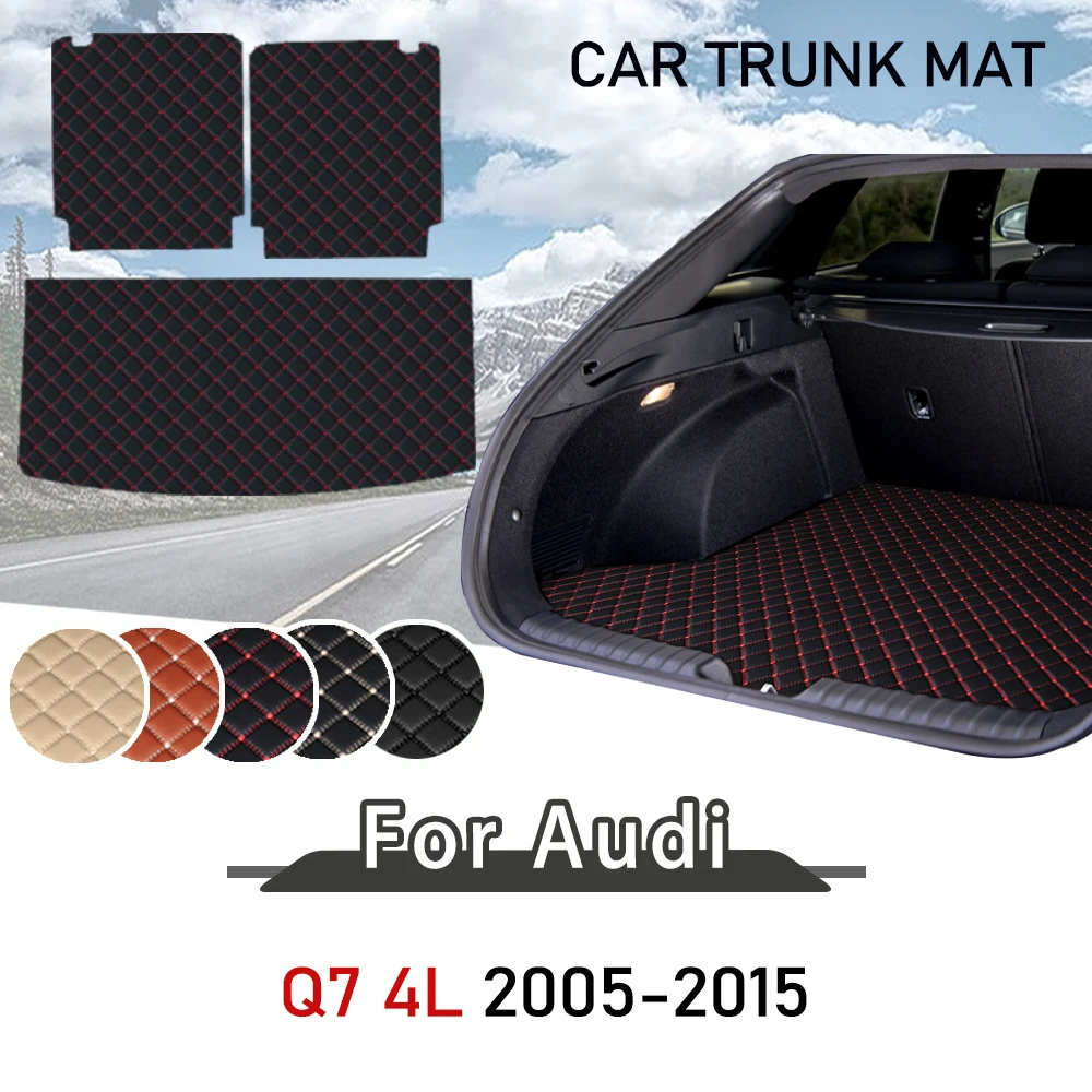

For Audi Q7 2005-2015 4L Leather Car Trunk Mat Trunk Boot Mat Liner Pad Cargo pad Carpet Tail Cargo Liner Sline 2006 2007 2008
