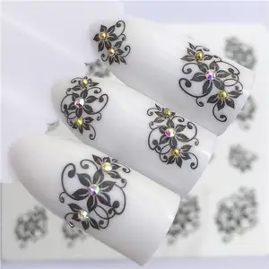 32 стиля, красота, сделай сам, черный кружевной цветок, наклейка для дизайна ногтей, наклейки для женщин, аксессуары для переноса воды