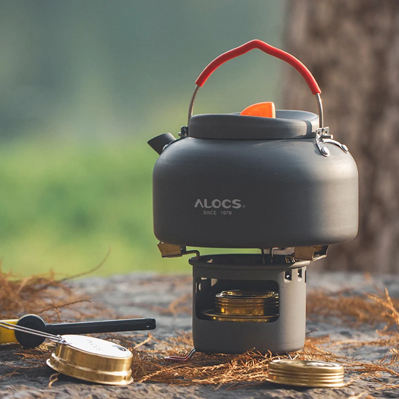 

Alocs TIME CW-K04 Teapot Pro Outdoor Camping Set A 1.4L teapot/coffee pot and One Alcohol Stove and one Shelf Carrying Bag