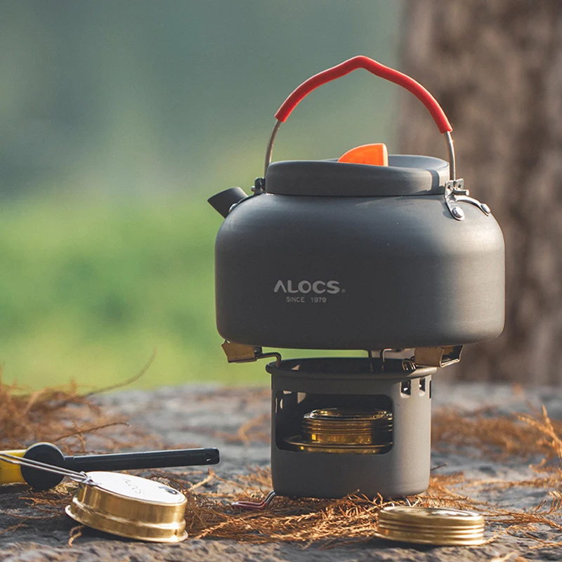 

Alocs TIME CW-K04 чайник Pro, набор для кемпинга на открытом воздухе, 1.4л чайник/кофейник и одна спиртовая печь и одна полка, сумка для переноски
