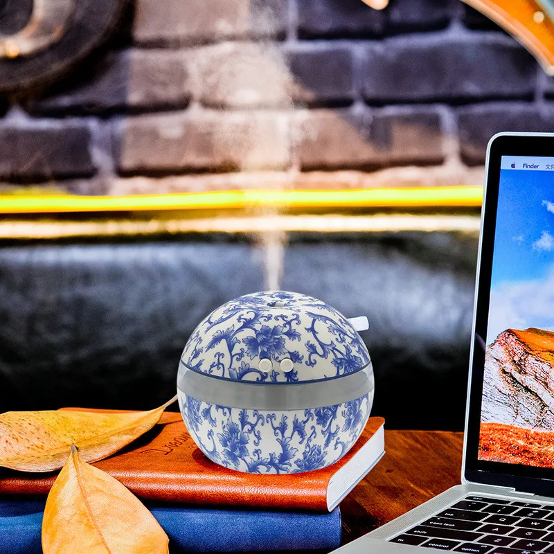 

Blue And White Porcelain Ultrasonic Humidifier USB 300ML Air Humidifier Aromatherapy Diffuser Mist Maker Fogger For Home Office