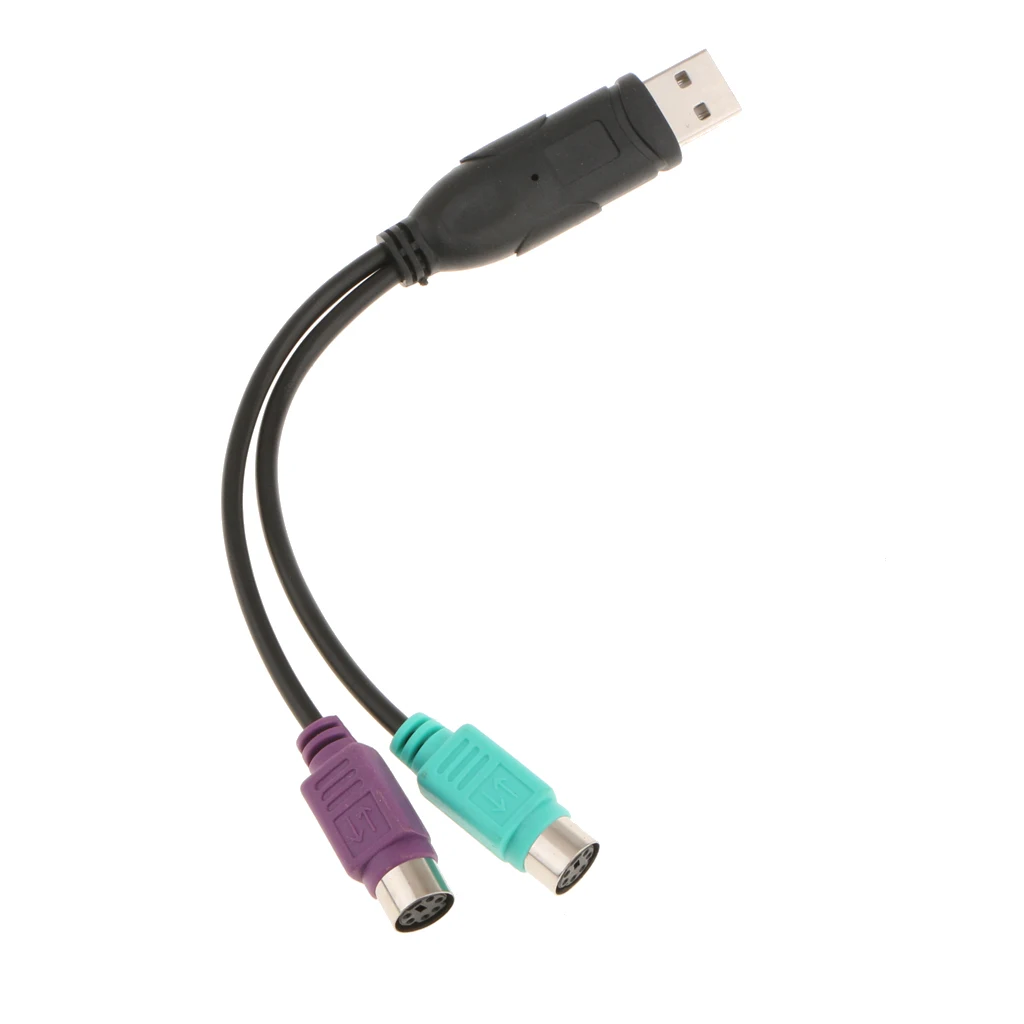 Кабель-адаптер с USB папа на 2 порта PS2 PS/2 мама для ПК мыши клавиатуры аксессуары