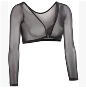 Кружевной топ, короткий сетчатый кардиган для пупка, бесшовный, полупрозрачный, размера плюс