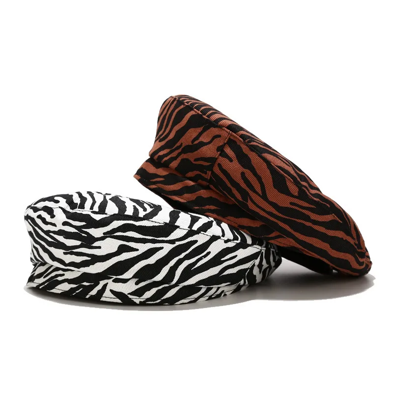 

Весенне-осенняя Ретро шапка берет с узором зебры женская повседневная универсальная уличная шапка художника