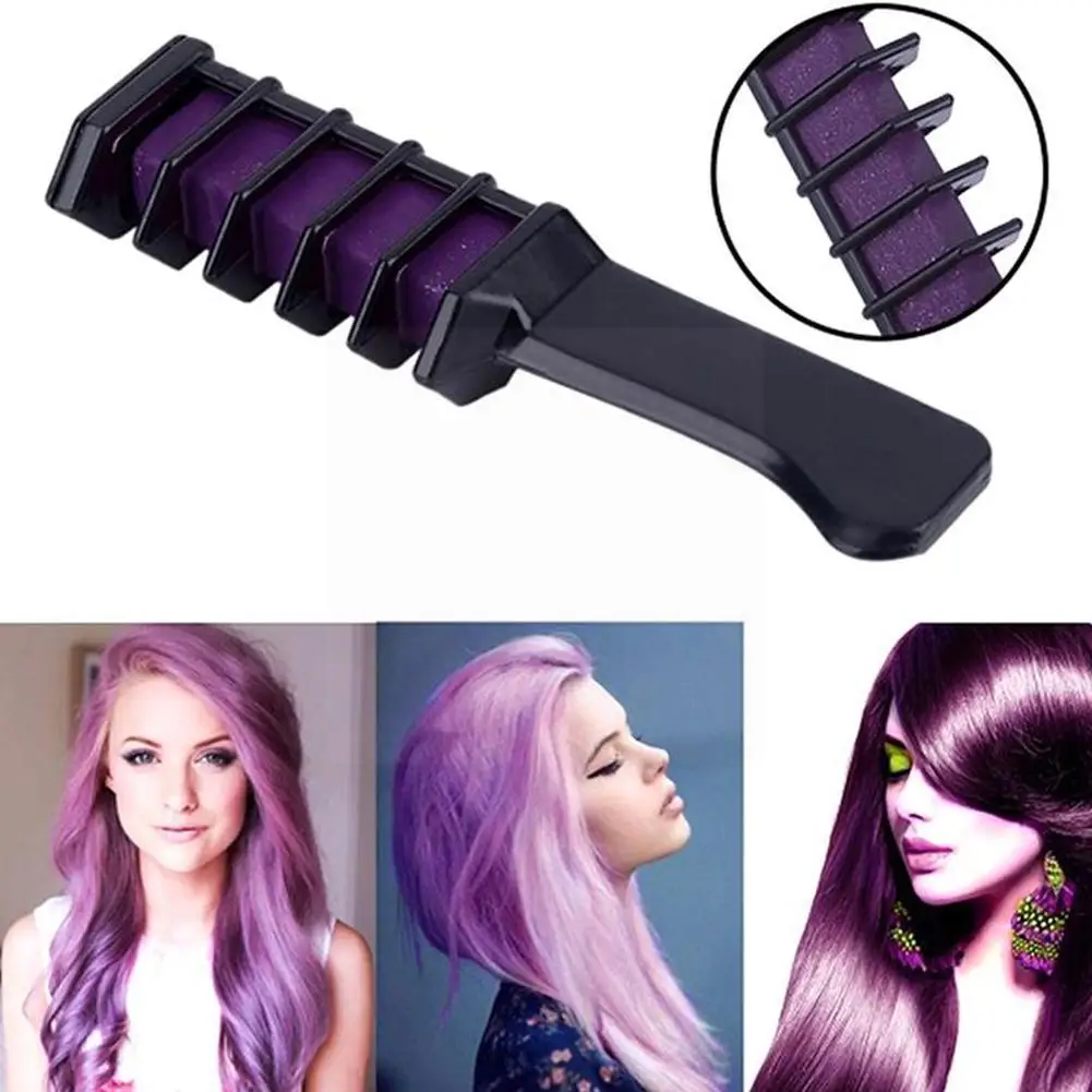 

6 Colors/set Temporary Hair Color Comb Cosplay Washable Dye Comb Salon For Party Hairs Makeup Dyeing Hair H6R1