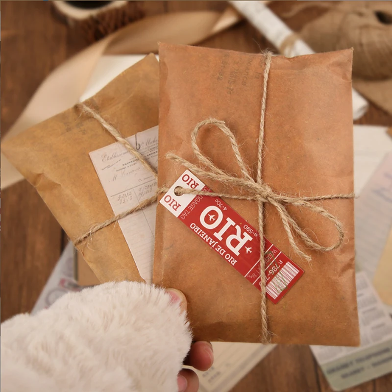 

10 шт. винтажные конверты из крафт-воска, свадебные конверты, конверты, открытки, обложки, бумажные Канцтовары, Zakka, подарок