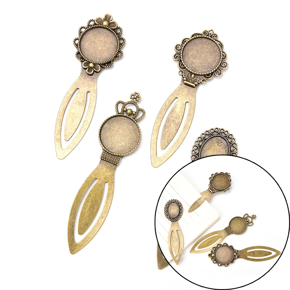 1 шт 20 мм Круглый Кабошон Античная бронза покрытием закладки лоток настройки