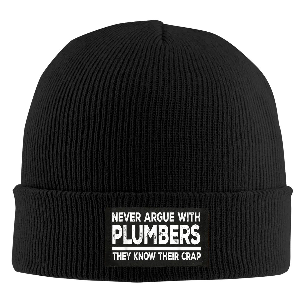 

Никогда не спорят с сантехницей, облегающая шапочка с дизайном, зимняя стандартная шапочка с черепом