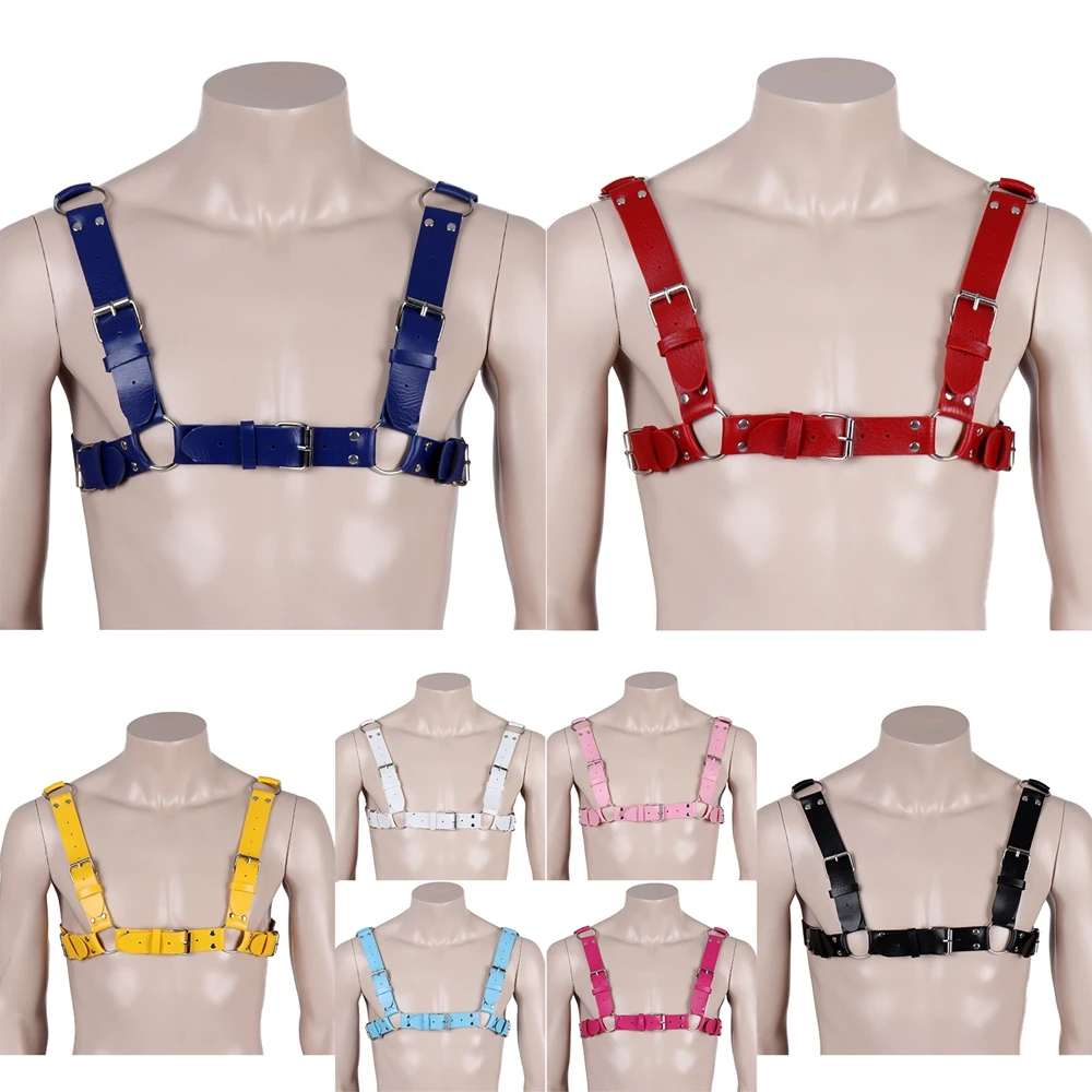 Adjustable Punk Fancy Clothing Accessories Sex Cosplay Costumes Sexy Women Mature Men Gentleman Leather Body Chest Harness Belt