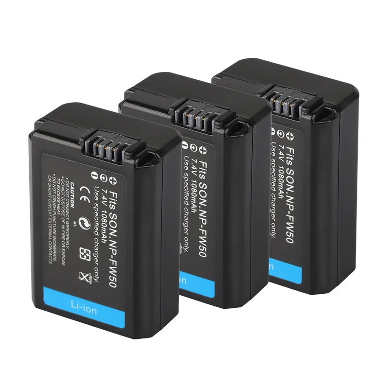 Зарядное устройство NP FW50 для Sony Alpha A6500 A6300 A6000 A5000 A3000 A7R 1080 мА/ч аккумуляторов с