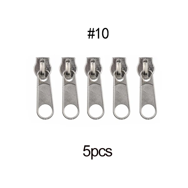 Новые 5 шт.#3#5#8#10 Ремонтный комплект для крепления на молнии DIY для крепления на молнии Швейные Инструменты Аксессуары для одежды - Цвет: 5pcs Silver 10