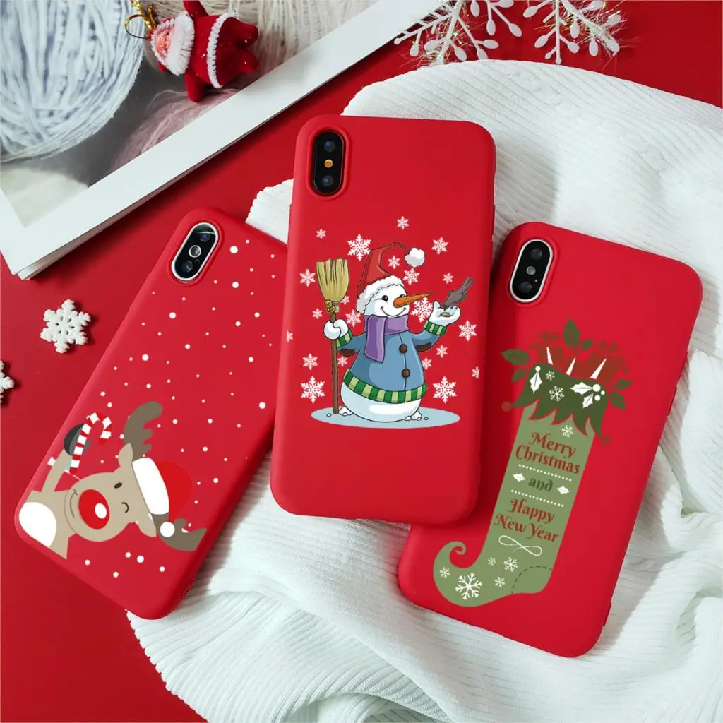 Чехлы для телефонов с рождественским оленем снеговиком iPhone 11 Pro X XR XS Max 7 8 6 6S S Plus 5