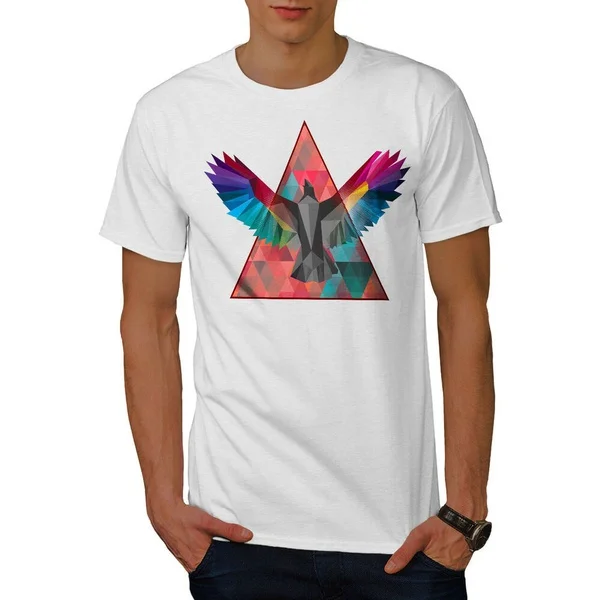 

Wellcoda Geometric Bird Fashion Mens T-shirt, Bird Graphic Design Printed Tee