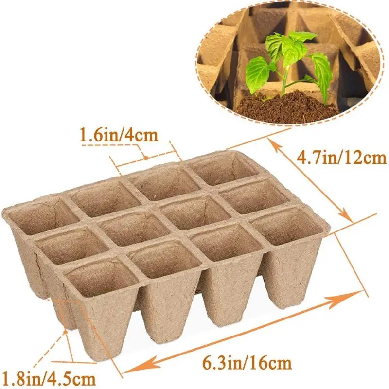 Биоразлагаемые бумажные горшки лотки для саженцев и торфа 10 упаковка семян 120