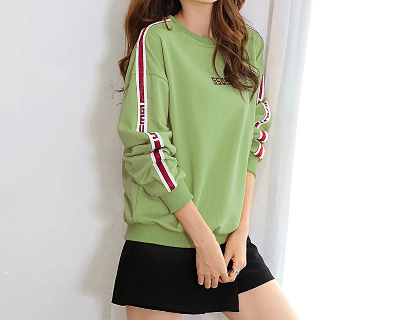 Легкий принт новый узор свитер с рукавами круглый воротник хорошо продается |