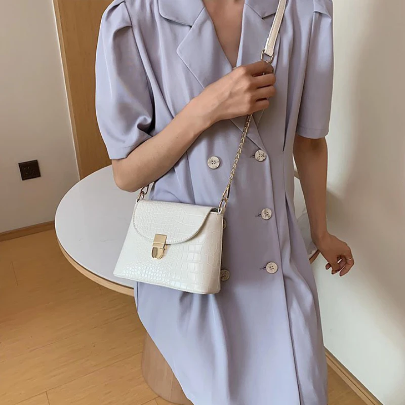 Pure Color Crocodile Pattern Flap Small Square Bags 2020 Ladies Trend Texture High-end Crossbody Wallet Novelty | Багаж и сумки
