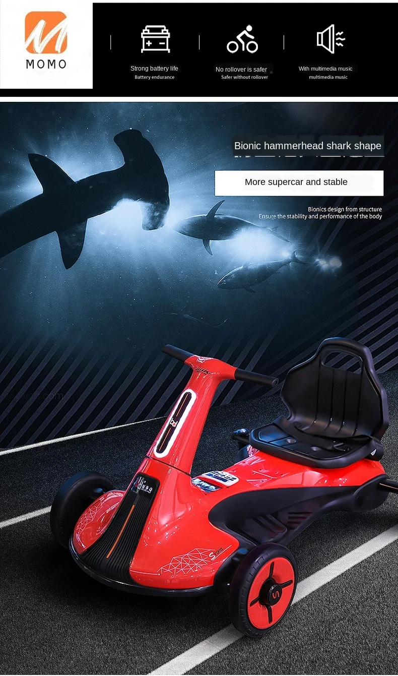 

Children's electric go kart drift rechargeable baby stroller children can ride four-wheel racing toys