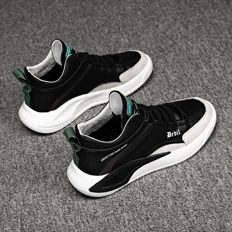 

Vintage Sneakers Men's Sneakers Korean Big Gym Shoes Men Athletic Winter For Casual High Top Sport Sports Leather Male