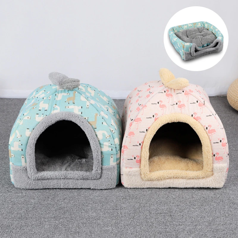 

Various Styles of Pet Tent Semi Wrapped Soft Dog House Warm Cat Bed Winter Dog Mat Cats Blanket Sleeping Cats House Pet Supplies