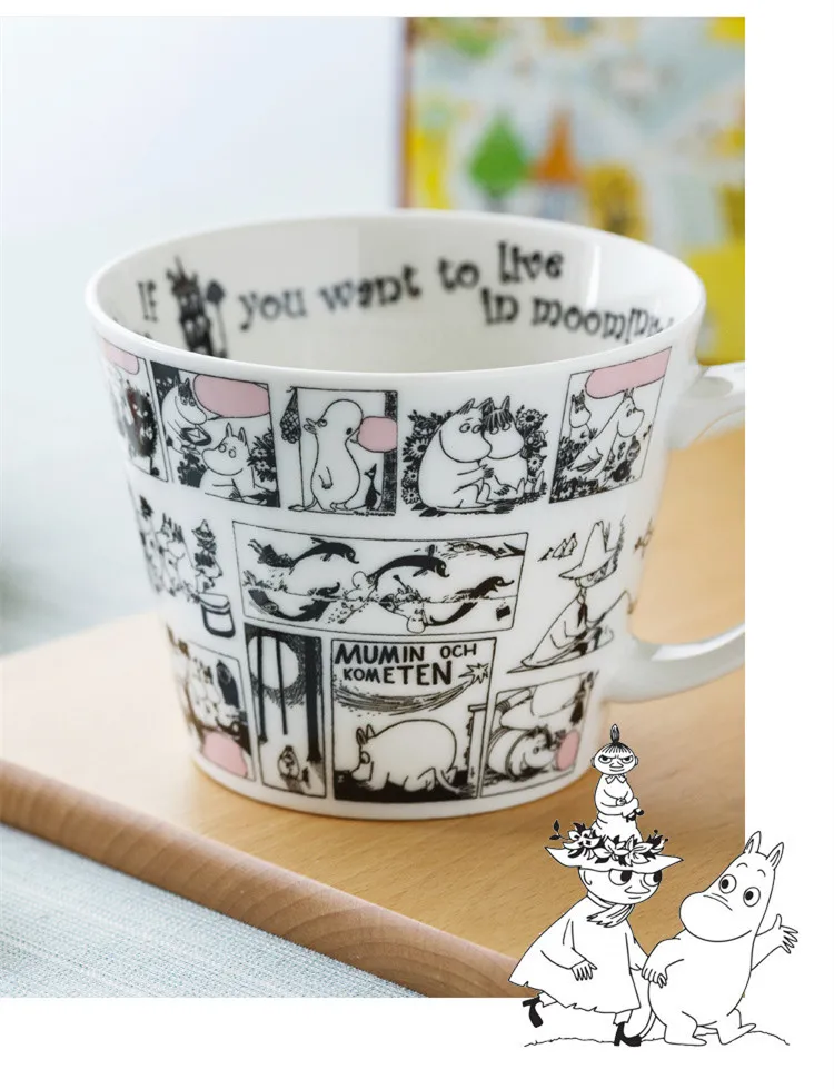 Скандинавский стиль мультяшная чашка кофе Moomin керамический стакан для молока стекло детский любимый подарок милая чашка