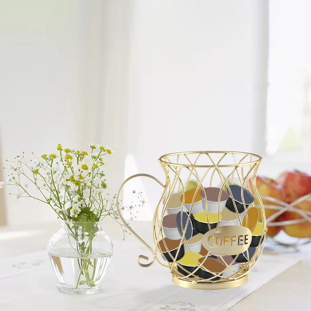 

Universal Coffee Capsule Storage Basket Vintage Coffee Pod Storage Box Black For Cafe Restaurant Tea Room Kitchen Storage Rack