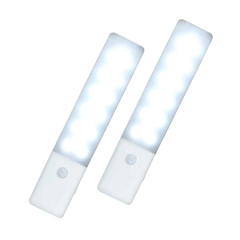 

LED Motion Sensor Cabinet Light Cool White, USB Rechargeable Wireless Portable Safe Closet Night Light With Magnet,2Pack