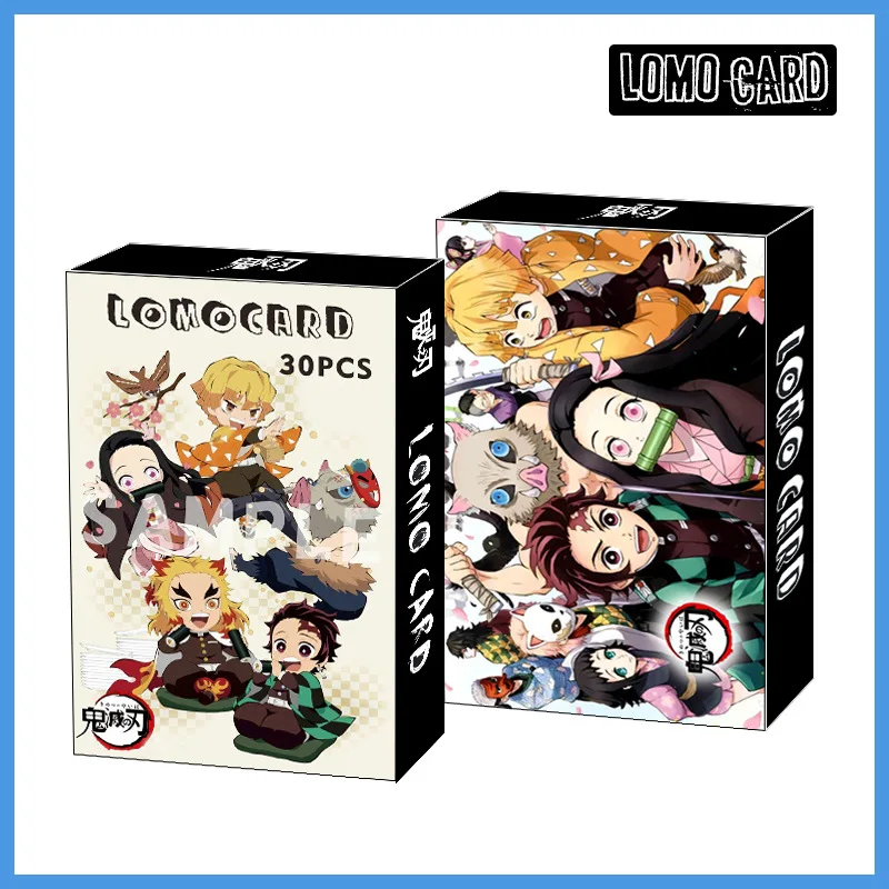 30Pcs/Box Popular Cosplay Anime My Hero Academia Demon Slayer Card Mini Postcard Fans Gift Fans Collection Lovers