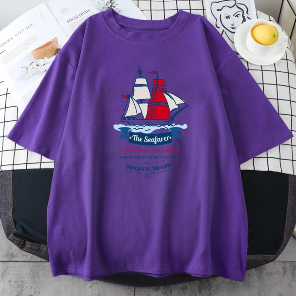 

The Seafarer Printing Womans T-shirts Simplicity Vintage T-shirt Fashion Casual T-shirts Creativity Crewneck Female Tshirts