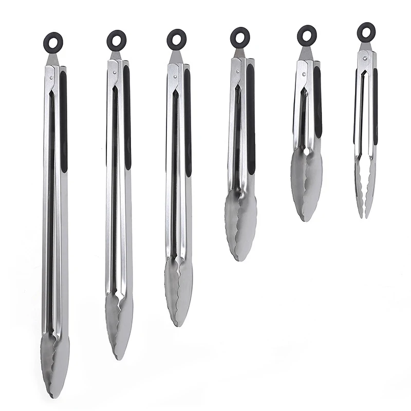 7/9/12/14/16 Inch BBQ Grilling Tong Salad Cake Dessert Serving Food Tongs Stainless Steel Barbecue Clips Clamp Baking Tool | Дом и сад