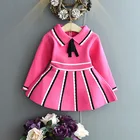 Вязаное платье-свитер Teenster, с длинным рукавом, для маленьких девочек, на Рождество, осень