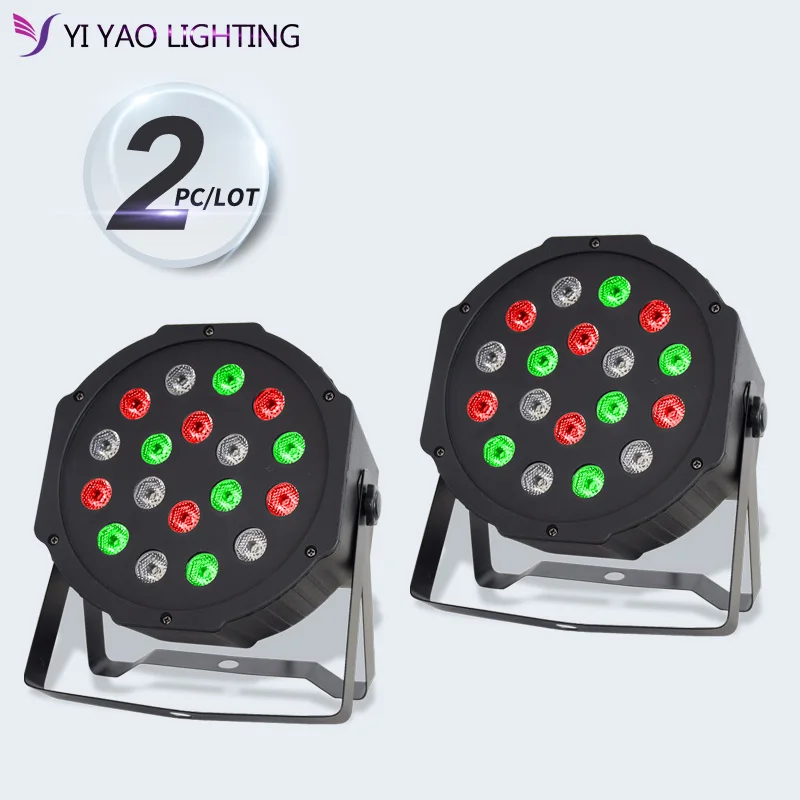 2 шт./лот 18 шт. 3 Вт Ламповые бусины 18x3 led Par огни RGB плоская пара профессиональное