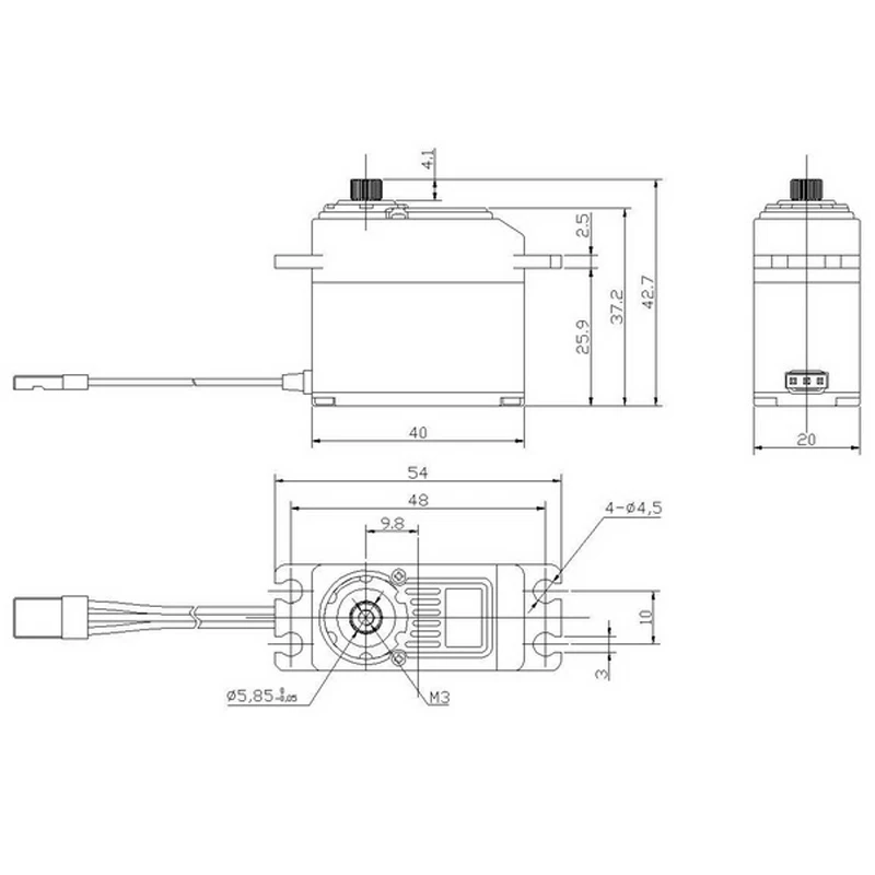 

Goteck DC2611SG 20KG Standard Digital Coreless Servo for RC Helicopter Robot Fixed Wing Aircraft Replacement DIY Accessories