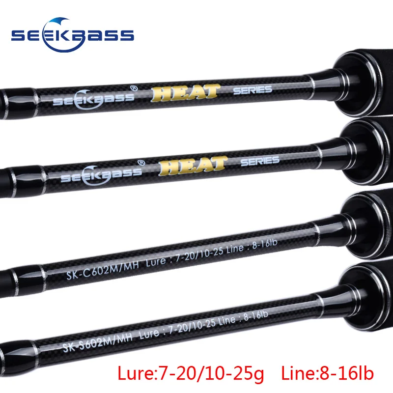 Рыболовная удочка SeekBass SK602 M/MH 1 8 м 2 наконечника вес приманки 7 20 г/10 25 г углеродное